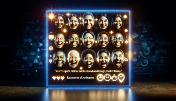 Utilising Customer Testimonials for Local Trust: Bright digital display showcasing customer testimonials alongside satisfied client images, boosting brand's reputation.