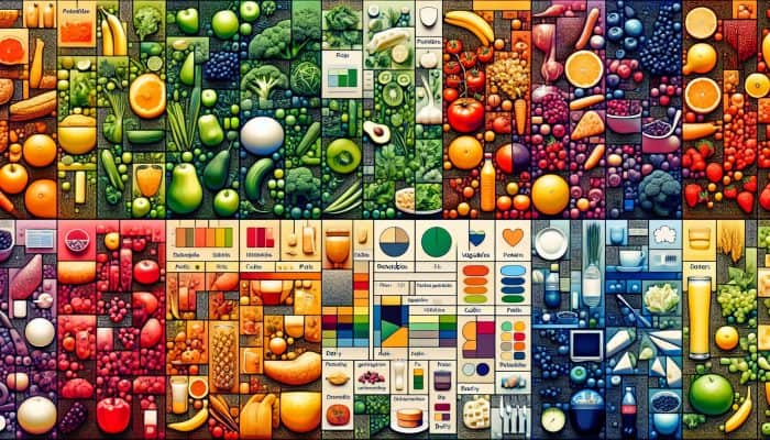 Nutrition for Daily Wellness: Vibrant Eatwell Guide chart depicting a balanced UK diet with colour-coded segments for fruits, vegetables, carbohydrates, proteins, and dairy.