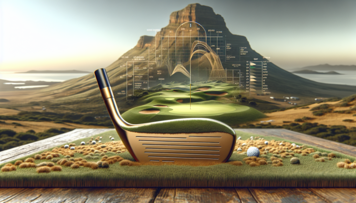 Understanding Golf Wedge Bounce: A golf wedge with highlighted bounce angle on a South African golf course with varied landscapes.