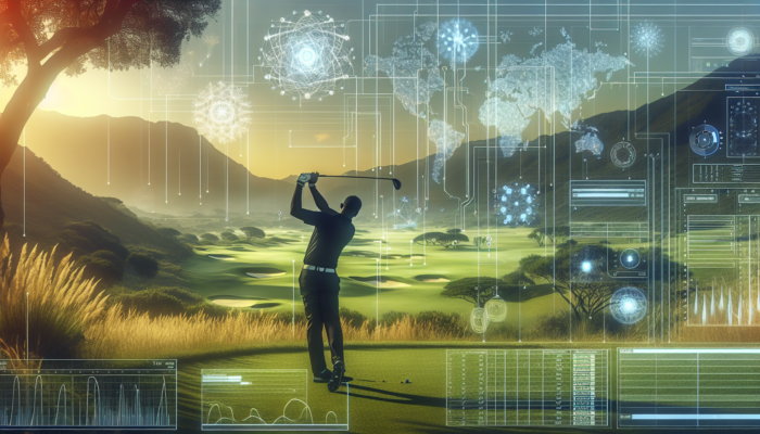 A South African golfer on a lush course, refining swing with expert tempo advice, enhancing accuracy and distance.