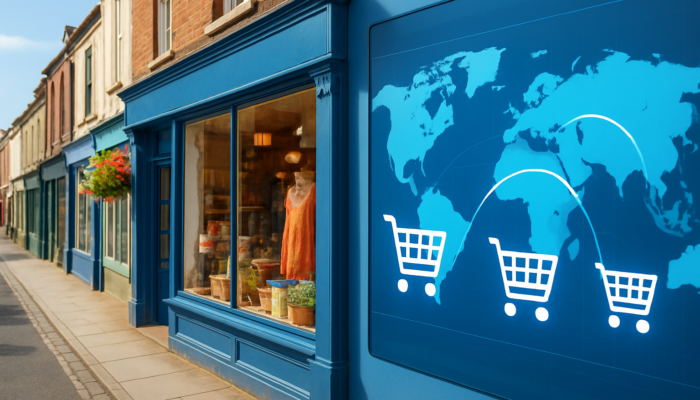 Bright Bridport shop integrating WooCommerce e-commerce carts and global maps for UK business expansion.